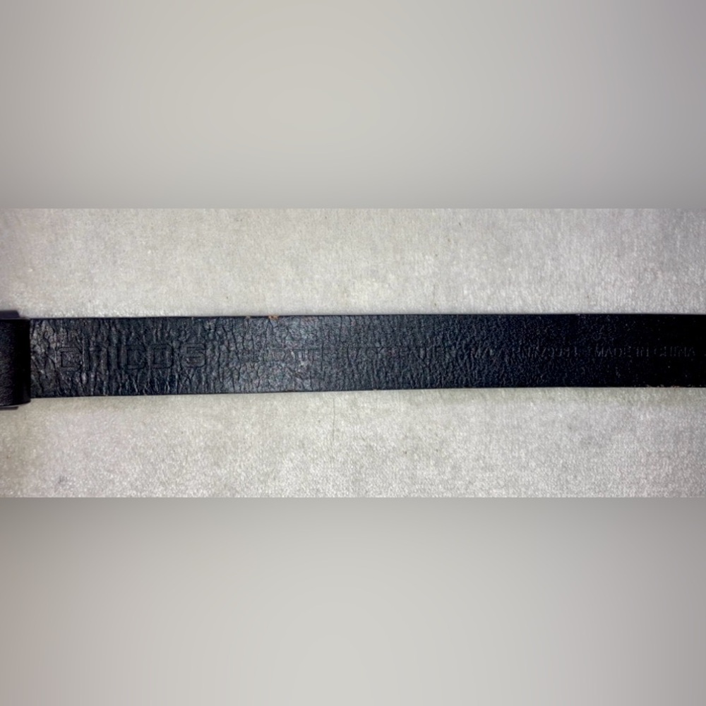 UNIQUE Genuine leather adjustable western paisley buckle Chico’s belt, black - Picture 5 of 5